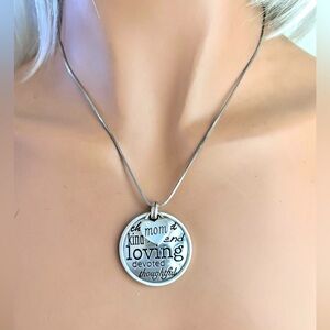 Brighton “Mom’s Love” Round Heart Charm Silver Plated Crystal Accent Necklace